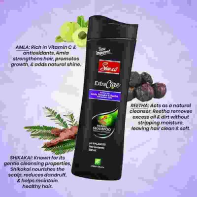 Simco Extra care Herbal Amla Reetha shikakai Shampoo 500ml - Image 3