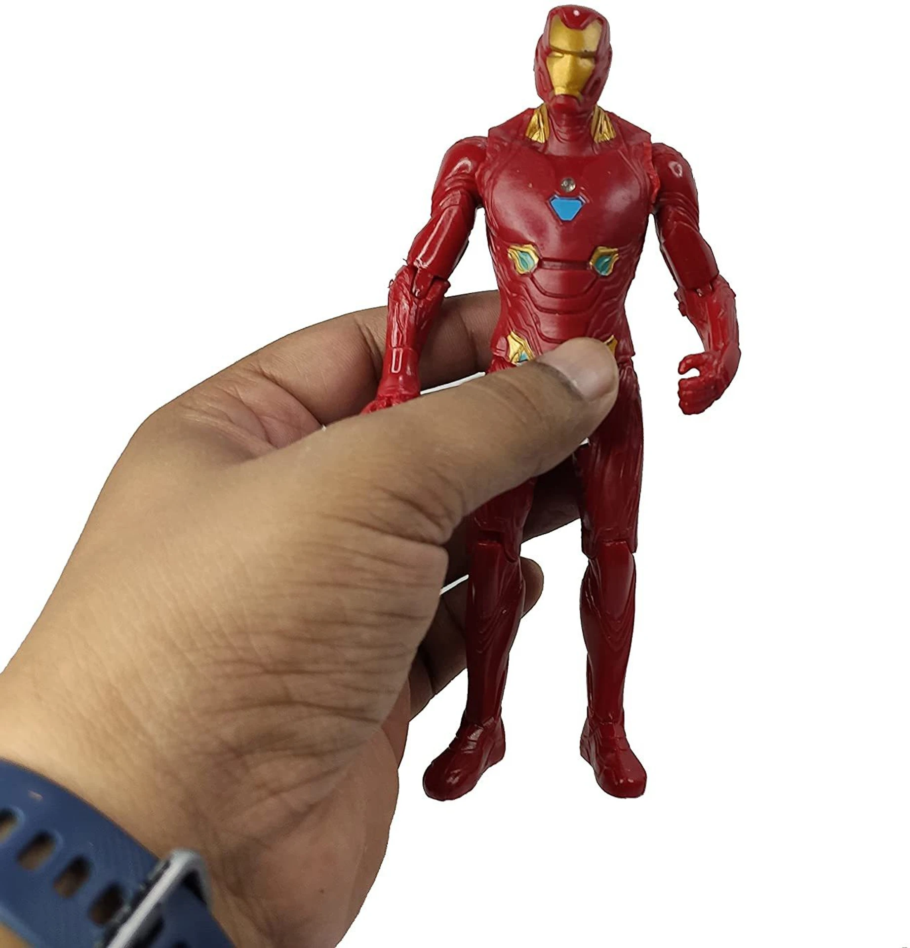 Superhero Action Figure(IRON MAN) Toy with Light – Red Armored Hero Figure for Kids, 3+ Years - Image 2