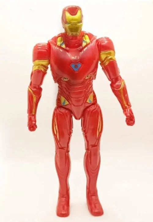 Superhero Action Figure(IRON MAN) Toy with Light – Red Armored Hero Figure for Kids, 3+ Years - Image 3