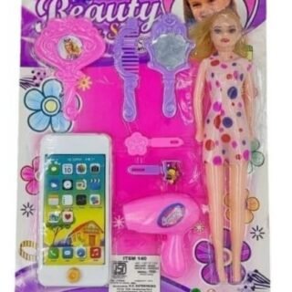 Kids Beauty Play Set with Fashion Doll Girls Dressing & Styling Toy for Ages 3+