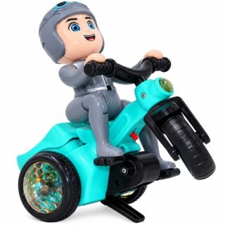 360° Rotating Bump &Go Toy Ride-On Cycle with Flashing Lights & Music