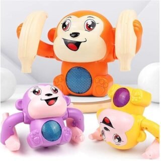 Jumping Tumbling Musical Monkey with Light & Sound Toy For Kids.| 360 Degree Rotation Dancing and Spinning. | Multi Colour (Pack of -1)