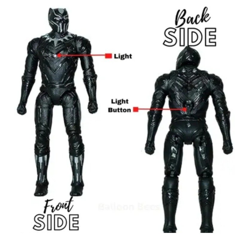 Black Panther-inspired Action Hero – 7 Inch Toy for Kids (Ages 3+) (Black)