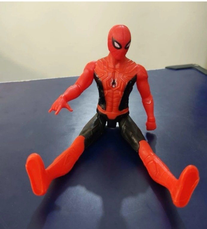 Superhero Action Figure(SPIDERMAN) Toy with Light – Red & Black Hero Figure for Kids, 3+ Years - Image 2