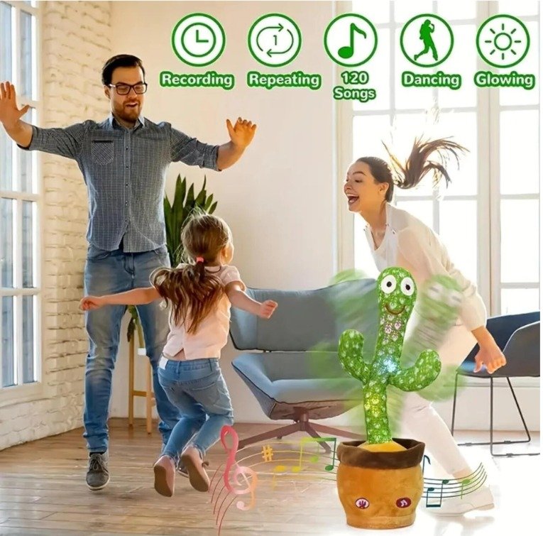 DANCING CACTUS TOY WITH USB CHARGING.| CAN SING AND PLAY.|Birthday Gift for Children - Image 2