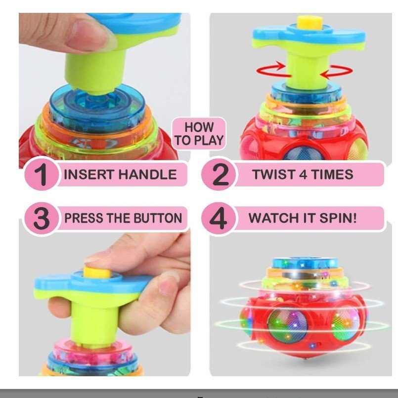 Spinning Top Toy with LED Spinner Flashing Lights & Music – Musical Light Up Spinning Toy for Kids - Image 3