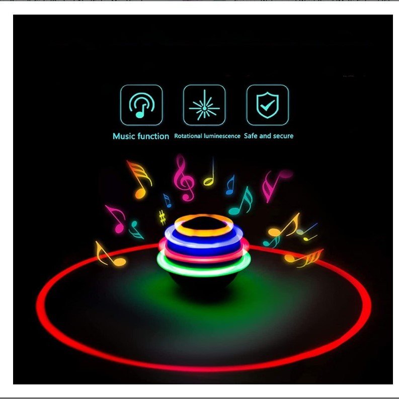 Spinning Top Toy with LED Spinner Flashing Lights & Music – Musical Light Up Spinning Toy for Kids - Image 2