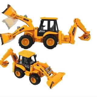 Bulldozer Construction Realistic Vehicle Toy Set–Bulldozer Construction Truck Toy for Kids, JCB Style, Yellow