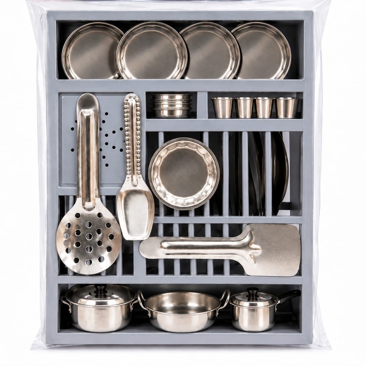 Kids Stainless Steel Kitchen Set – Pretend Play Cooking Utensils Set for Girls & Boys