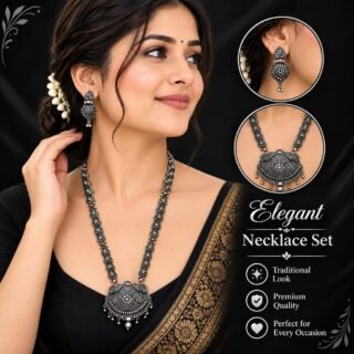 Oxidised Silver Plated Traditional Ethnic Jewellery Set for Women & Girls